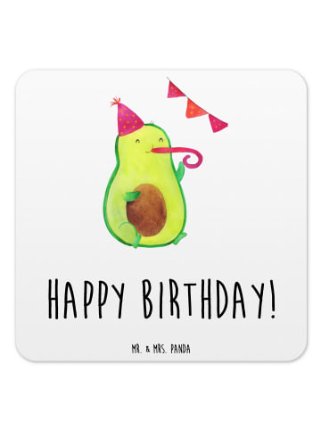 Mr. & Mrs. Panda Tassenuntersetzer Avocado Geburtstag mit Spruch in Weiß