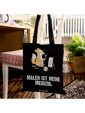 Mr. & Mrs. Panda Tragetasche Fuchs  Malen mit Spruch in Schwarz