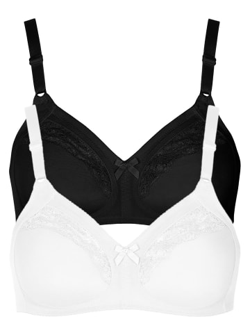 Lisca 2er Pack BH ohne Bügel in black-white
