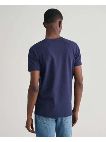 Gant Piqué T-Shirt in Blau