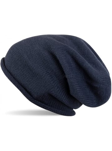 styleBREAKER Feinstrick Beanie Mütze in Dunkelblau