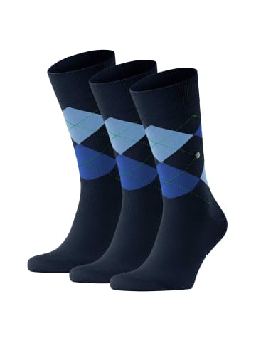 Burlington Socken 3er Pack in Dunkelblau/Marine/Hellblau