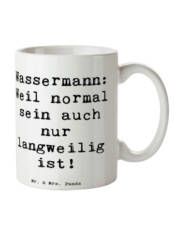 Mr. & Mrs. Panda Becher Spruch Wassermann Unikat mit Spruch in Weiß