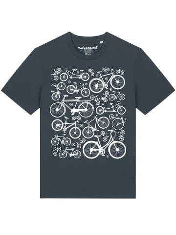 wat? Apparel T-Shirt Fahrräder in India Ink Grey