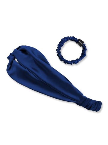 Ailoria SOYEUX & DOUX Set Headband und Scrunchie S aus Seide in blau