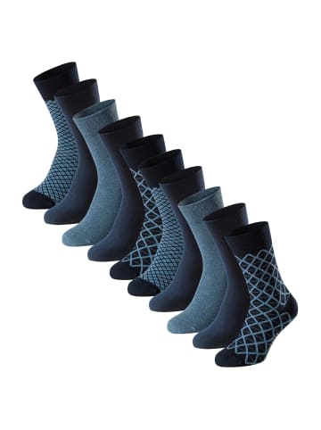 Schiesser Socken 10er Pack in Blau/gemustert