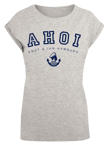 F4NT4STIC Damen T-Shirt PLUS SIZE Ahoi Knut & Jan Hamburg in grau meliert