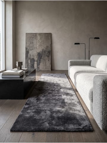 KADIMA DESIGN Teppichläufer Uni Antirutsch weich wohnlich Wohnzimmer gemütlich in Anthrazit