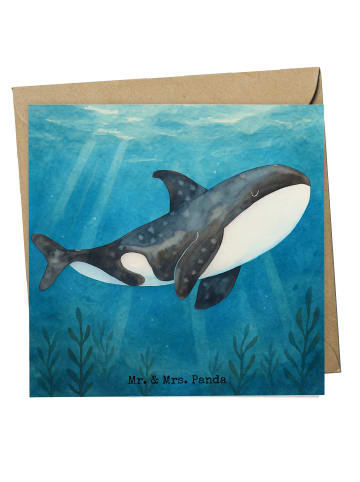 Mr. & Mrs. Panda Grußkarte Orca Design ohne Spruch in Weiß