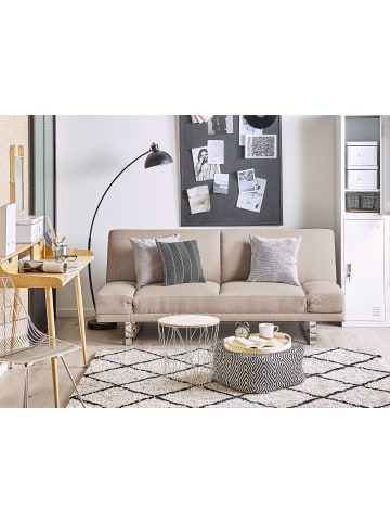Beliani 2-Sitzer Sofa YORK in Beige/Silber - (W) 190 x (H) 81 x (L) 89 cm