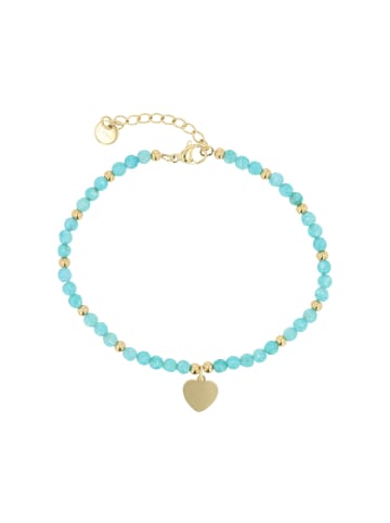 Adeliás Damen Anhänger – Herzanhänger aus Edelstahl mit Perle in gold