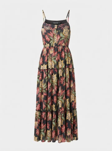 KOROSHI Langes, bedrucktes Kleid mit flüssigem Träger in bunt