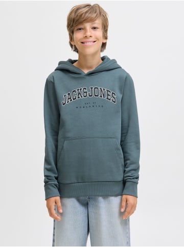JACK & JONES Junior Sweatshirt JJECALEB VARSITY SWEAT HOODIE JNR in stormy weather
