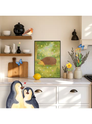 Mr. & Mrs. Panda Bild Igel Herzen Design ohne Spruch in Weiß