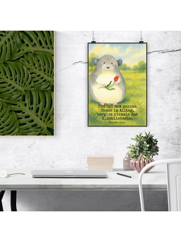 Mr. & Mrs. Panda Poster Chinchilla Blume Design mit Spruch in Weiß
