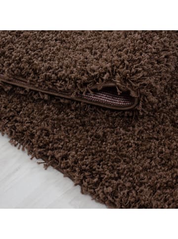 KADIMA DESIGN Teppich Hochflor Shaggy Waschbar Einfarbig RHEIN Strapazierfähig in Braun