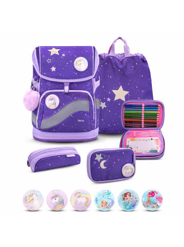 Belmil Rucksack Smarty Plus Premium Schulranzen Set 5-t. Dahlia Federtasche 7 Jahre