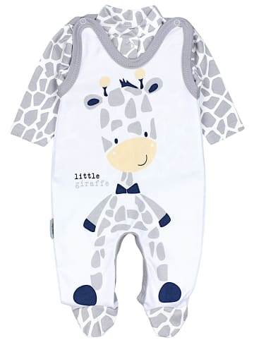 TupTam Baby Unisex Strampler-Set mit Aufdruck Spruch 2-tlg in weiß-kombi