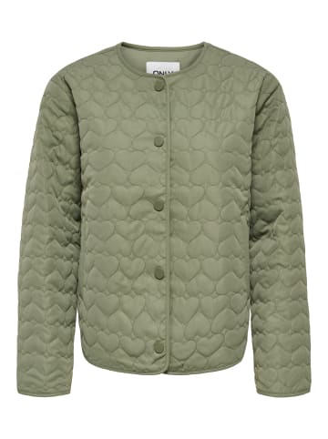 ONLY Wattierte Jacke Herzsteppung Knopfleiste in Grün