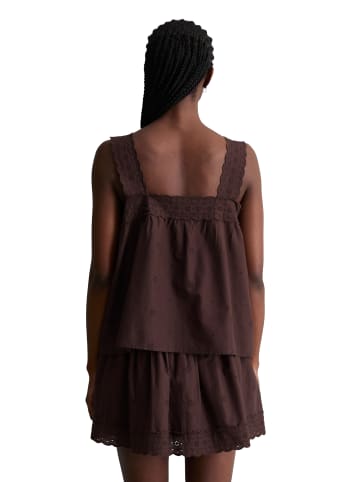 Marc O'Polo DENIM Broderie-Anglaise-Top regular in Burnt Aubergine