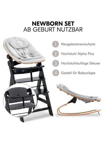 Hauck Alpha Plus 4-tlg. Newborn Set Eco - Hochstuhl in schwarz,grau