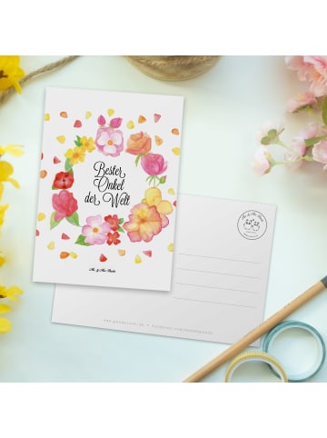 Mr. & Mrs. Panda Ansichtskarte Onkel mit Spruch in Weiß