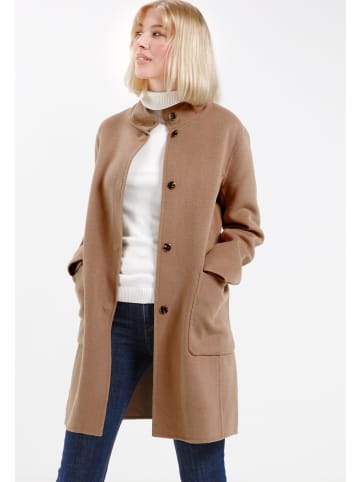 MANISA Wollmantel in camel braun