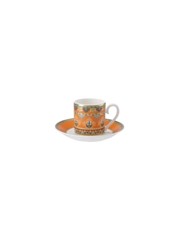 Villeroy & Boch 2er Set Espressotasse mit Untertasse Samarkand Mandarin 50 ml in bunt
