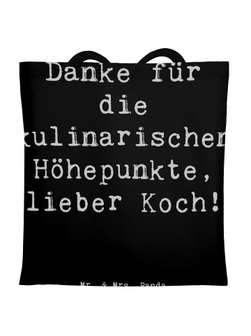 Mr. & Mrs. Panda Tragetasche Koch Dankeschön mit Spruch in Schwarz