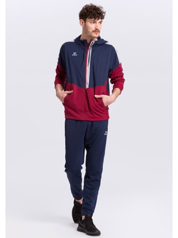 erima Squad Trainingsjacke mit Kapuze in new navy/bordeaux/silver grey