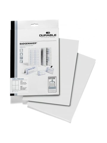 Durable Einsteckschilder 105x148mm 20 Bogen (80 Schilder) weiß