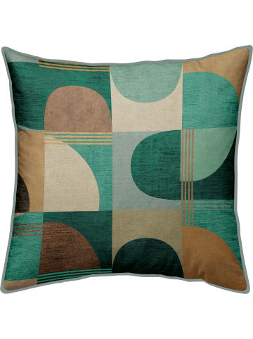 Erwin Müller Nicky-Velours, Samt Kissenhülle in petrol-beige