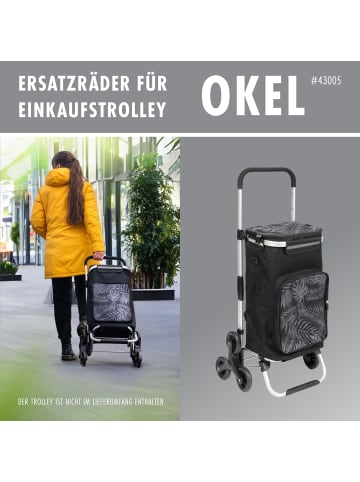 eluno Ersatzrad 2er SET für  Einkaufstrolley OKEL in Schwarz