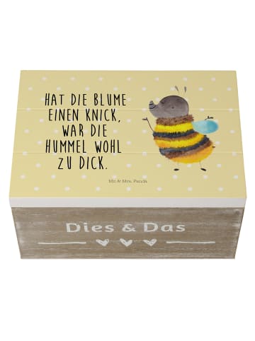 Mr. & Mrs. Panda Dekokiste Hummel flauschig mit Spruch in Gelb Pastell