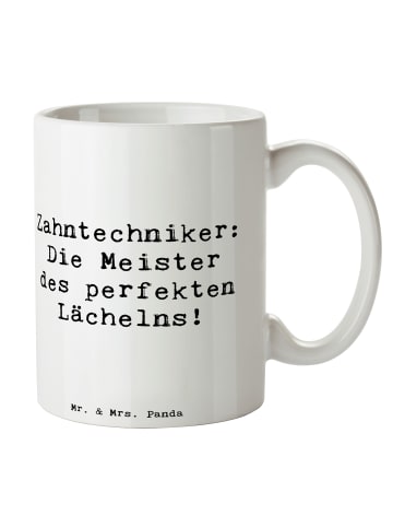 Mr. & Mrs. Panda Kaffeetasse Spruch Zahntechniker Lächeln mit Sp... in Weiß
