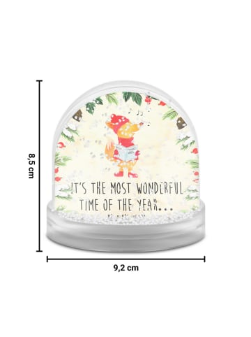 Mr. & Mrs. Panda Schneekugel Weihnachten Fuchs Sänger mit Spruch in Naturpapier