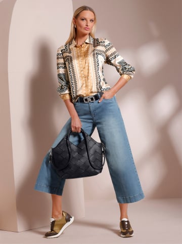 Heine Druck-Bluse in camel-schwarz-bedruckt