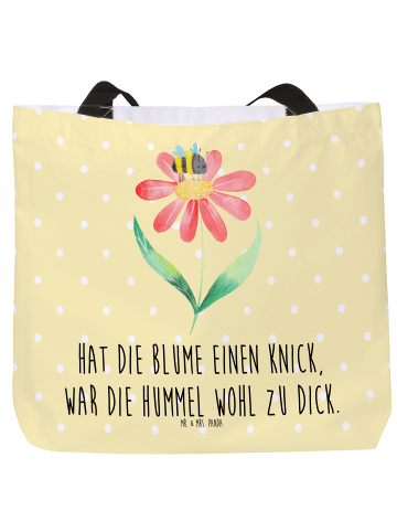 Mr. & Mrs. Panda Shopper Hummel Blume mit Spruch in Gelb Pastell