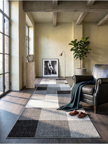 KADIMA DESIGN Kurzflorteppich Patchwork pflegeleicht Wohnzimmer Schlafzimmer Flur in Grau