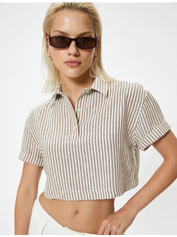 KOTON Shirt in Ekru Gestreift