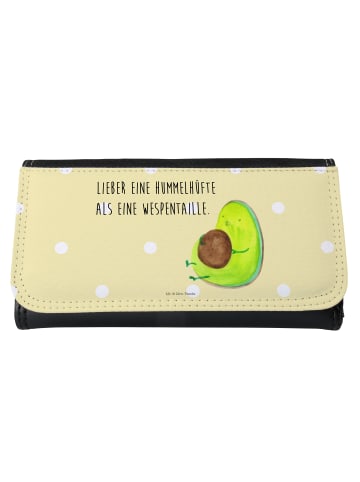Mr. & Mrs. Panda Damen Portemonnaie Avocado Pfeifen mit Spruch in Gelb Pastell