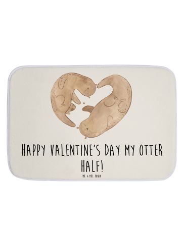 Mr. & Mrs. Panda Badvorleger Otter Valentine mit Spruch in Weiß