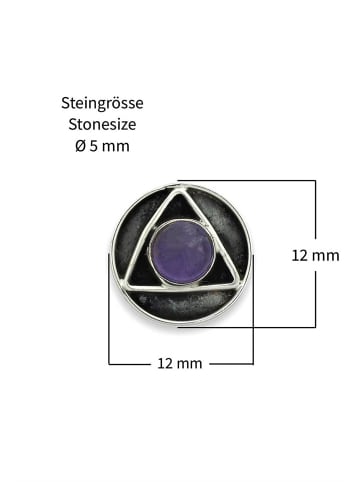 mantraroma 925er Silber - Ohrstecker (L) 12 x (B) 12 mm mit Amethyst