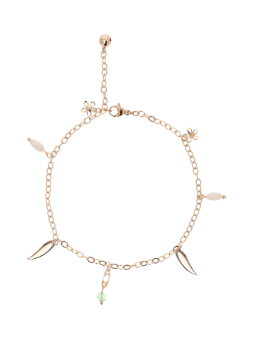 gaya Women Anklet in Rose Gold Green