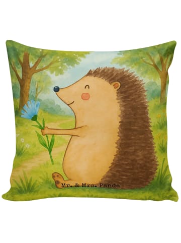 Mr. & Mrs. Panda 40x40 kissen Igel Blumen Design ohne Spruch in Weiß