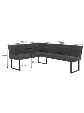 MCW Eckbank MCW-O82 159x210cm, Senfgelb