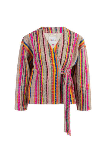 IZIA Damen Wickeljacke in Mehrfarbige Pinke Streifen