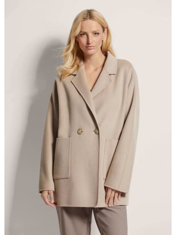 MADELEINE Eleganter Wollmantel mit Reverskragen in cappuccino