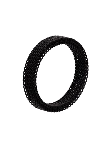 Steel_Art elastischer Mesh-Ring Timon schwarz farben in schwarz