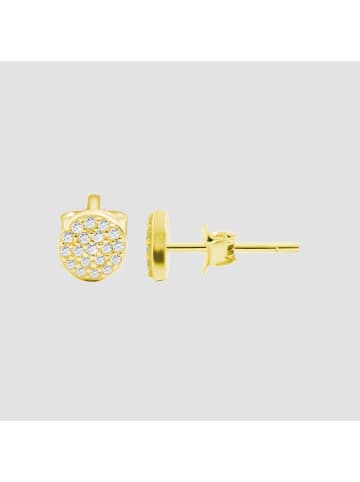 Adeliás Damen Ohrringe – Ohrstecker aus 925 Silber mit Zirkonia in gold
